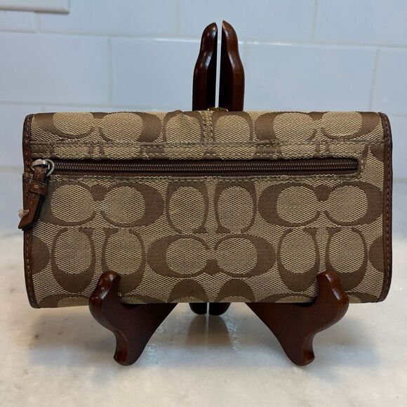 Coach Ashley Jacquard Signature Logo Full Size Wallet - Picture 4 of 15